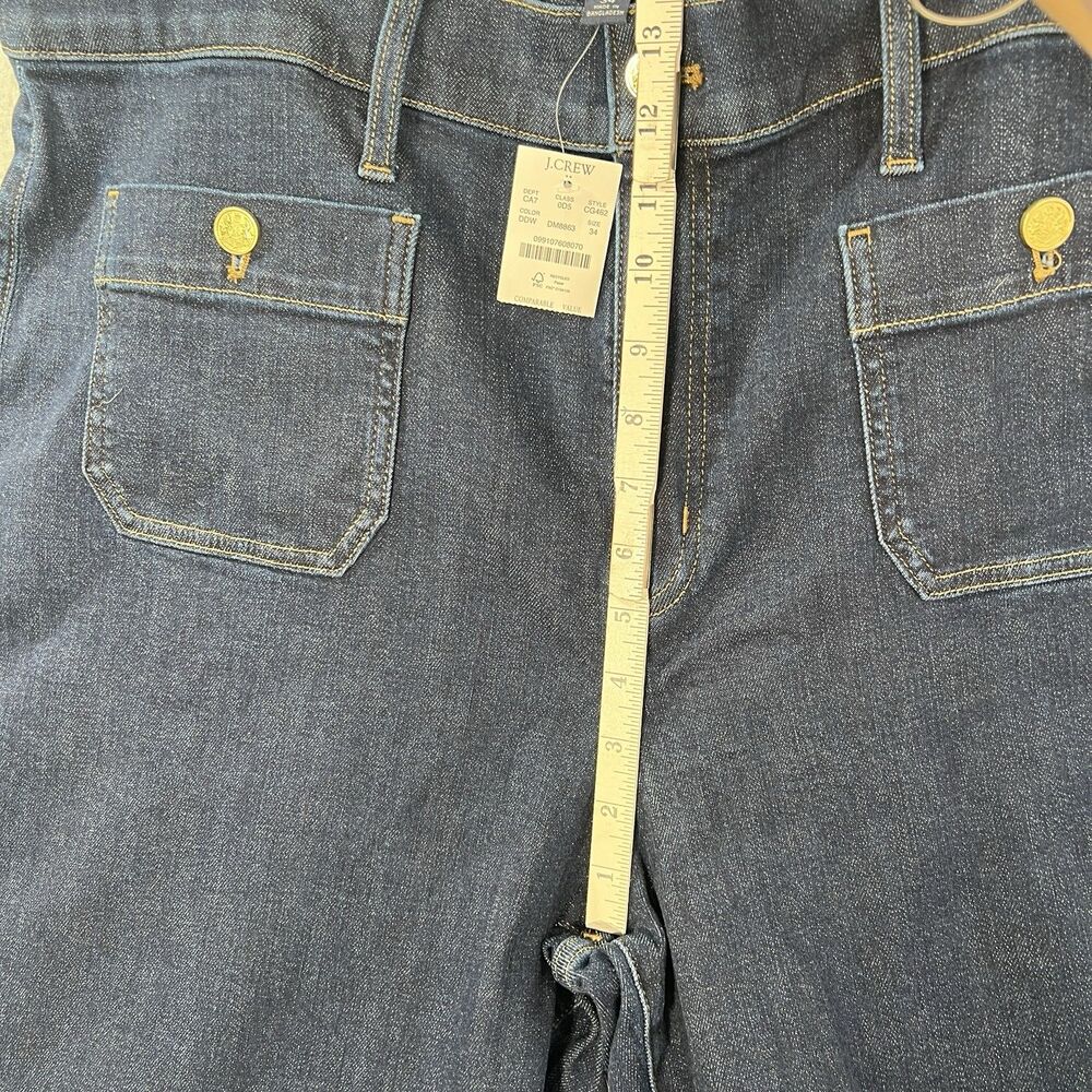 J.Crew Slim Wide‑Leg Jeans Womens 34 actual 39x29  All‑Day Stretch NWT dark - Picture 9 of 15